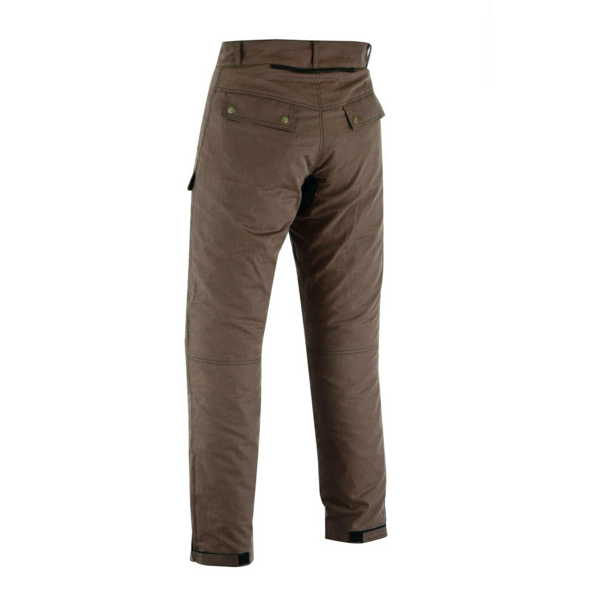 Warrior Gears® Men's Wax Cotton Waxed Motorcycle Trousers, Motorbike Pants Waterproof - Brown - Warrior Gears