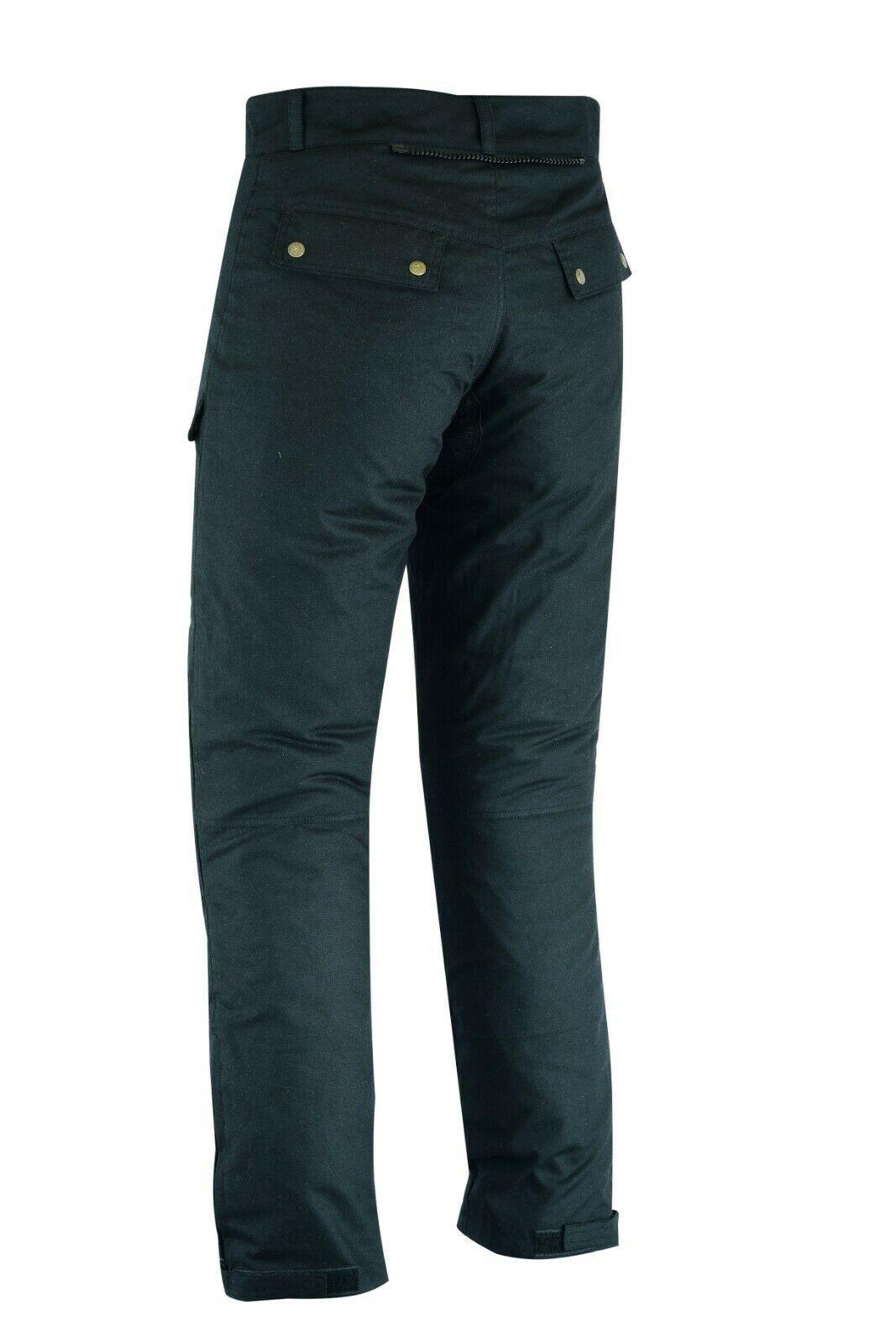 Warrior Waxed Cotton Motorcycle Suit Textile Motorbike Waterproof Lined CE Protectors - Black - Warrior Gears