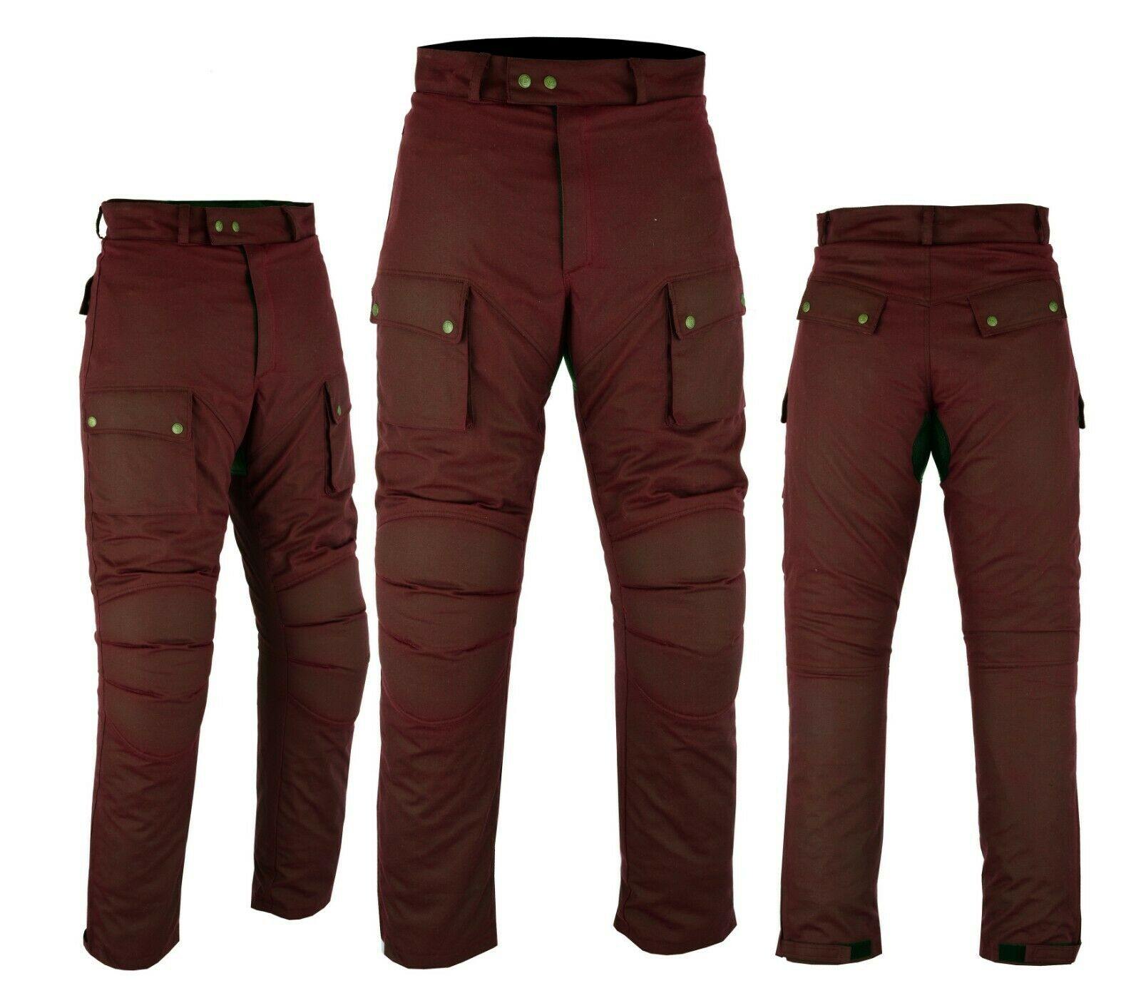 Warrior Waxed Cotton Motorcycle Suit Textile Motorbike Waterproof Lined CE Protectors -OXBlood - Warrior Gears