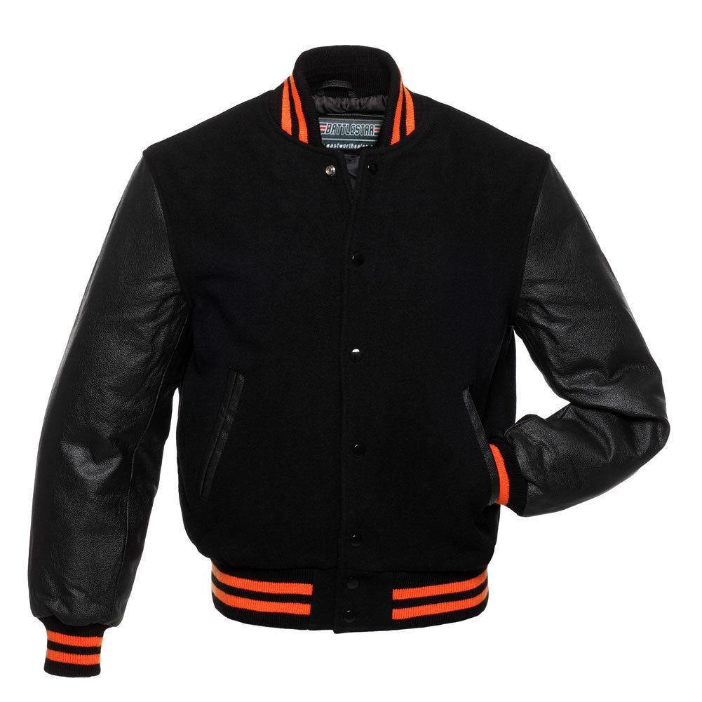 Warrior Gears® Classic Hybrid Varsity Jacket University Letterman Bomber Jackets - Pure Wool Body and Real Leather Sleeves - Warrior Gears
