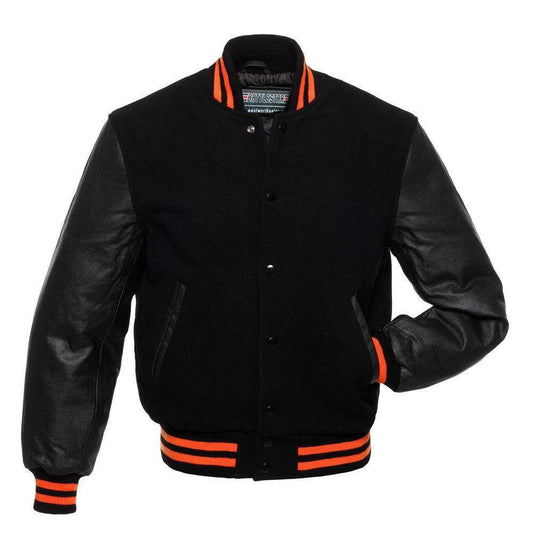 Warrior Gears® Classic Hybrid Varsity Jacket University Letterman Bomber Jackets - Pure Wool Body and Real Leather Sleeves - Warrior Gears
